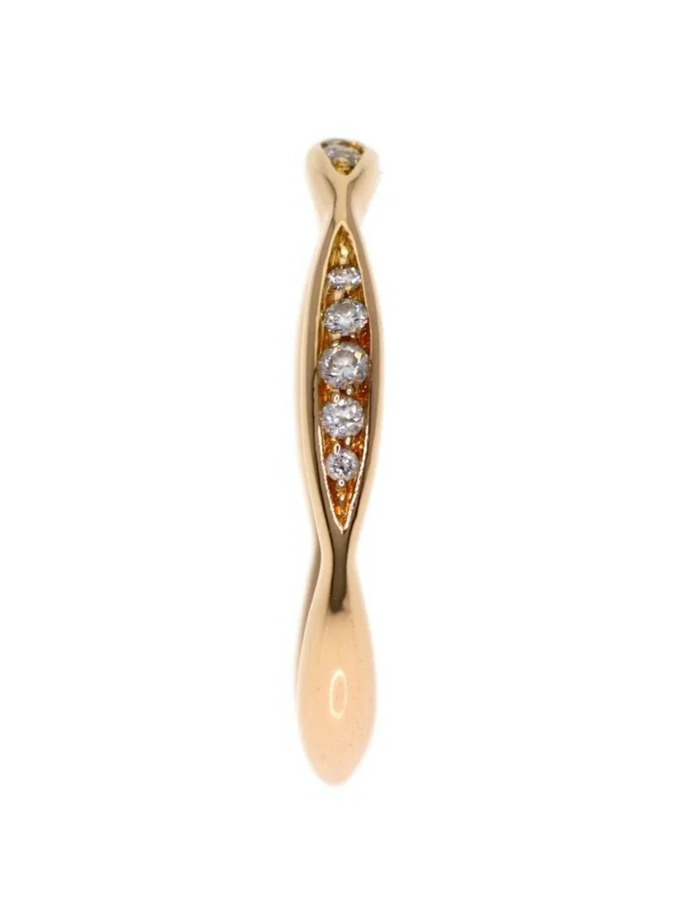 Chanel Camellia Half Diamond 46 Ring 18K Pink Gold